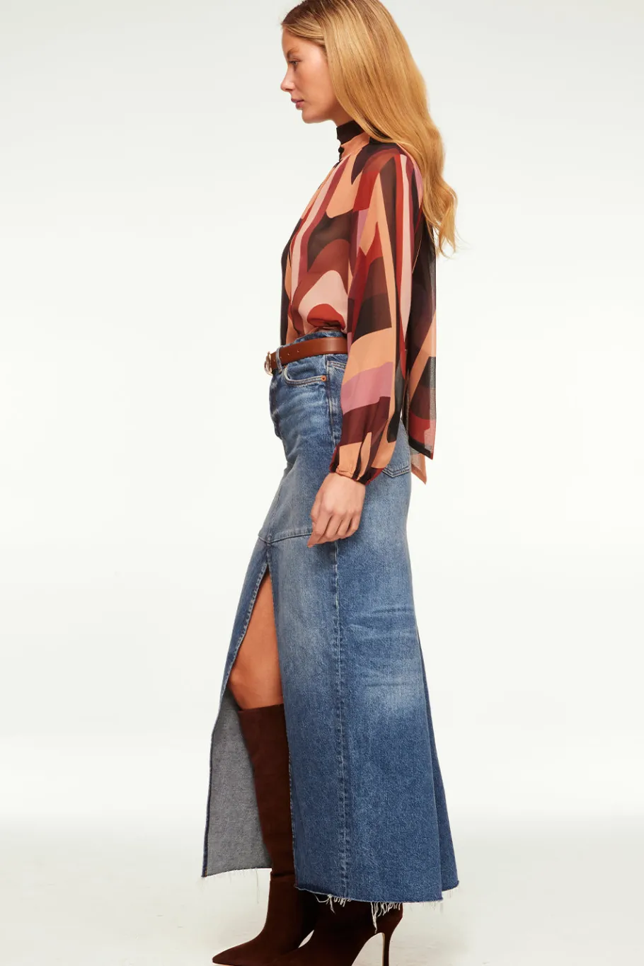 MISA Los Angeles Tops>LULU TOP Canyonstripechiffon