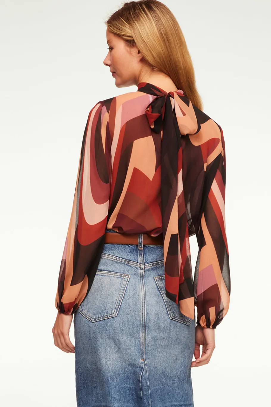 MISA Los Angeles Tops>LULU TOP Canyonstripechiffon