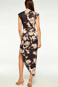 MISA Los Angeles Dresses>LYDIA DRESS Fadedrosesatin