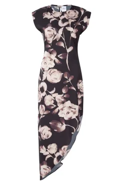 MISA Los Angeles Dresses>LYDIA DRESS Fadedrosesatin
