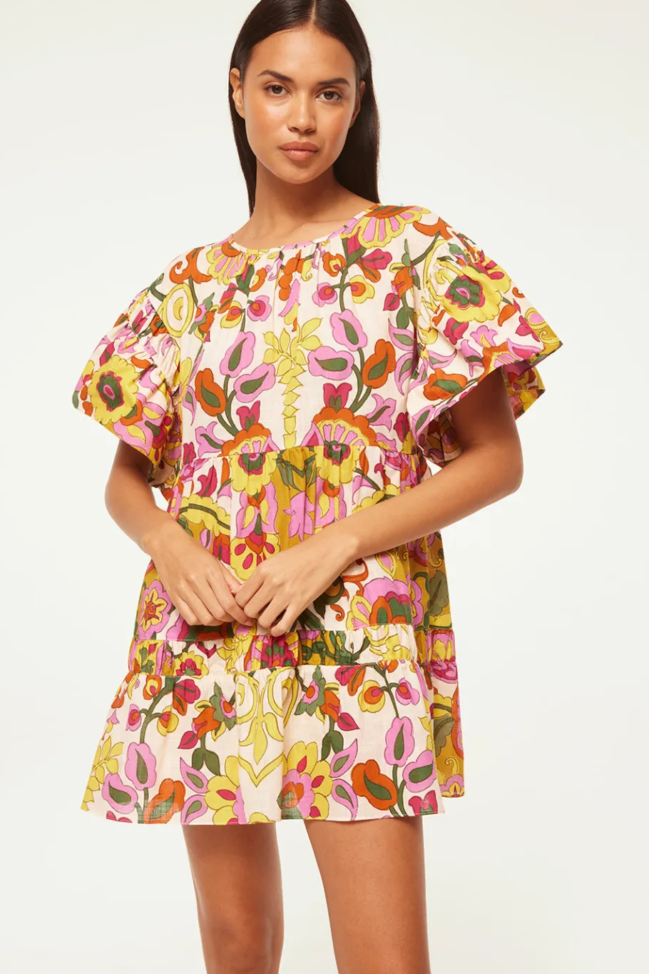 MISA Los Angeles Mini|Dresses>MABEL DRESS Floralcorsicamulti