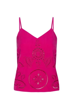 MISA Los Angeles Honeymoon|Matching Sets>MARCELA TOP Pinkeyelet