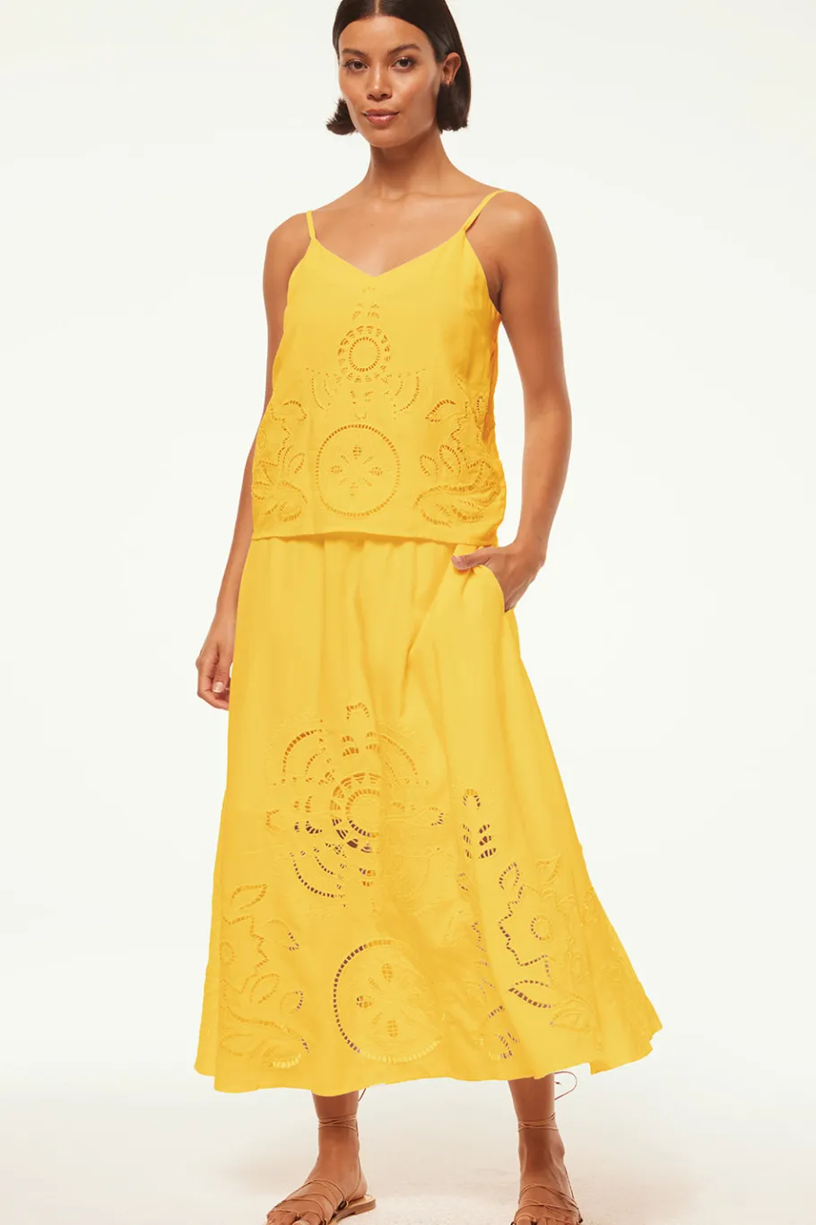 MISA Los Angeles Honeymoon|Matching Sets>MARCELA TOP Canaryeyelet