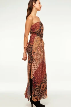 MISA Los Angeles Wedding Guest|Maxi>MARIAH DRESS Surrealpatchworkchiffon