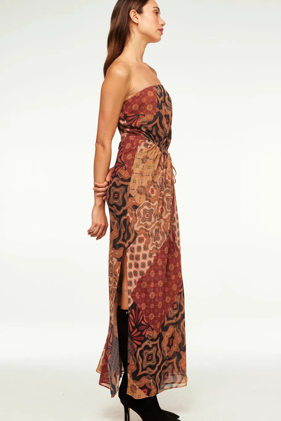 MISA Los Angeles Wedding Guest|Maxi>MARIAH DRESS Surrealpatchworkchiffon