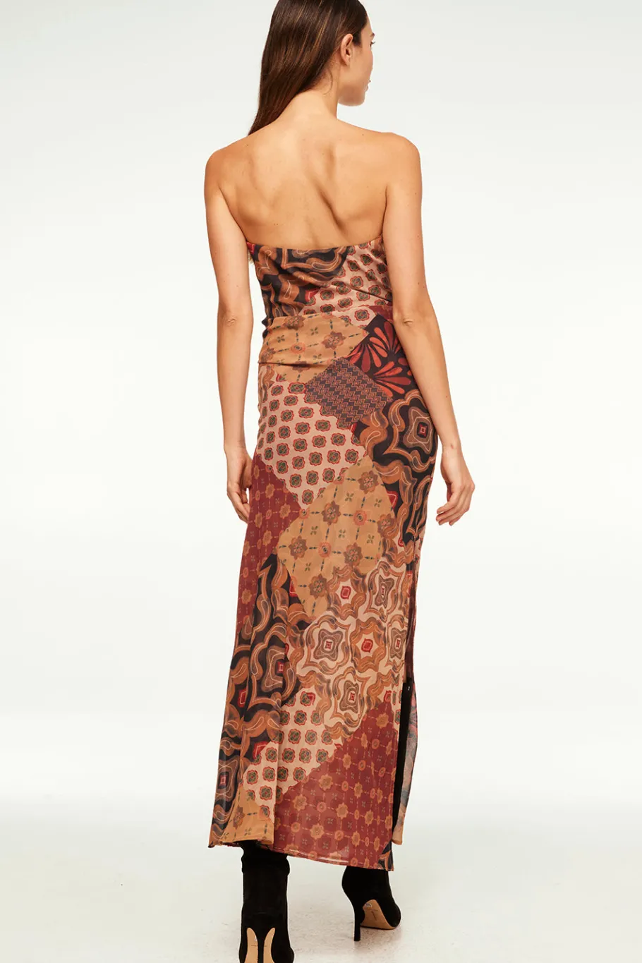MISA Los Angeles Wedding Guest|Maxi>MARIAH DRESS Surrealpatchworkchiffon