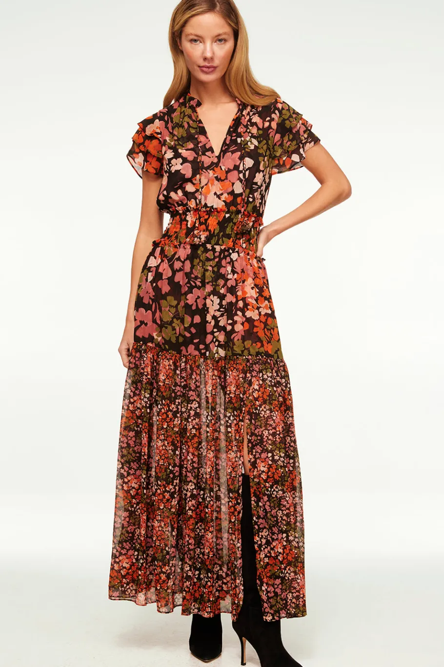 MISA Los Angeles Wedding Guest|Maxi>MARIBAR DRESS Autumnfloramix