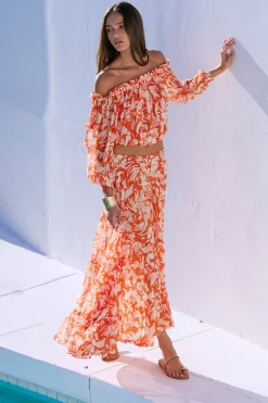MISA Los Angeles Matching Sets|Skirts & Shorts>MARIE SKIRT Patmostangerine