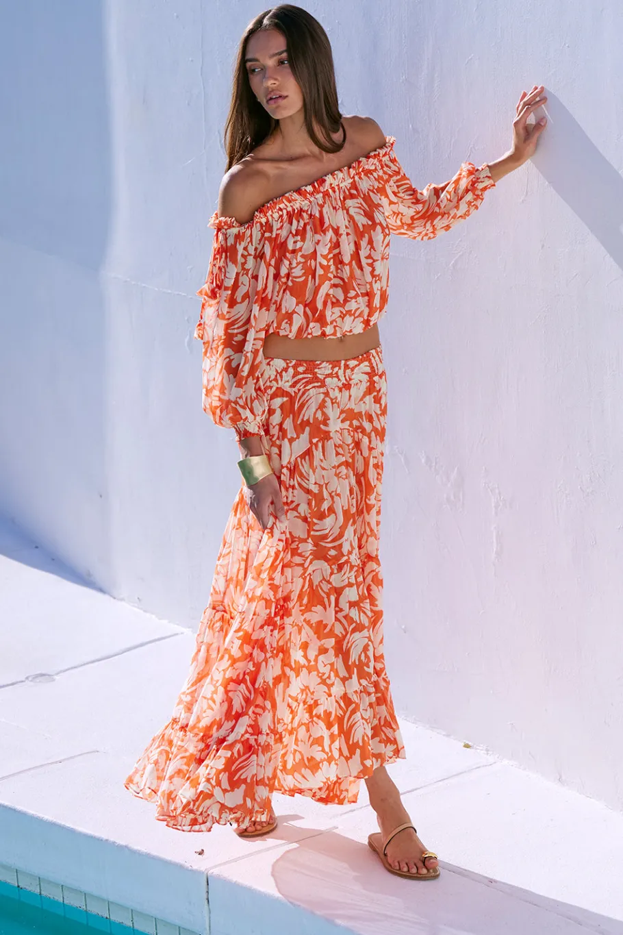 MISA Los Angeles Matching Sets|Skirts & Shorts>MARIE SKIRT Patmostangerine