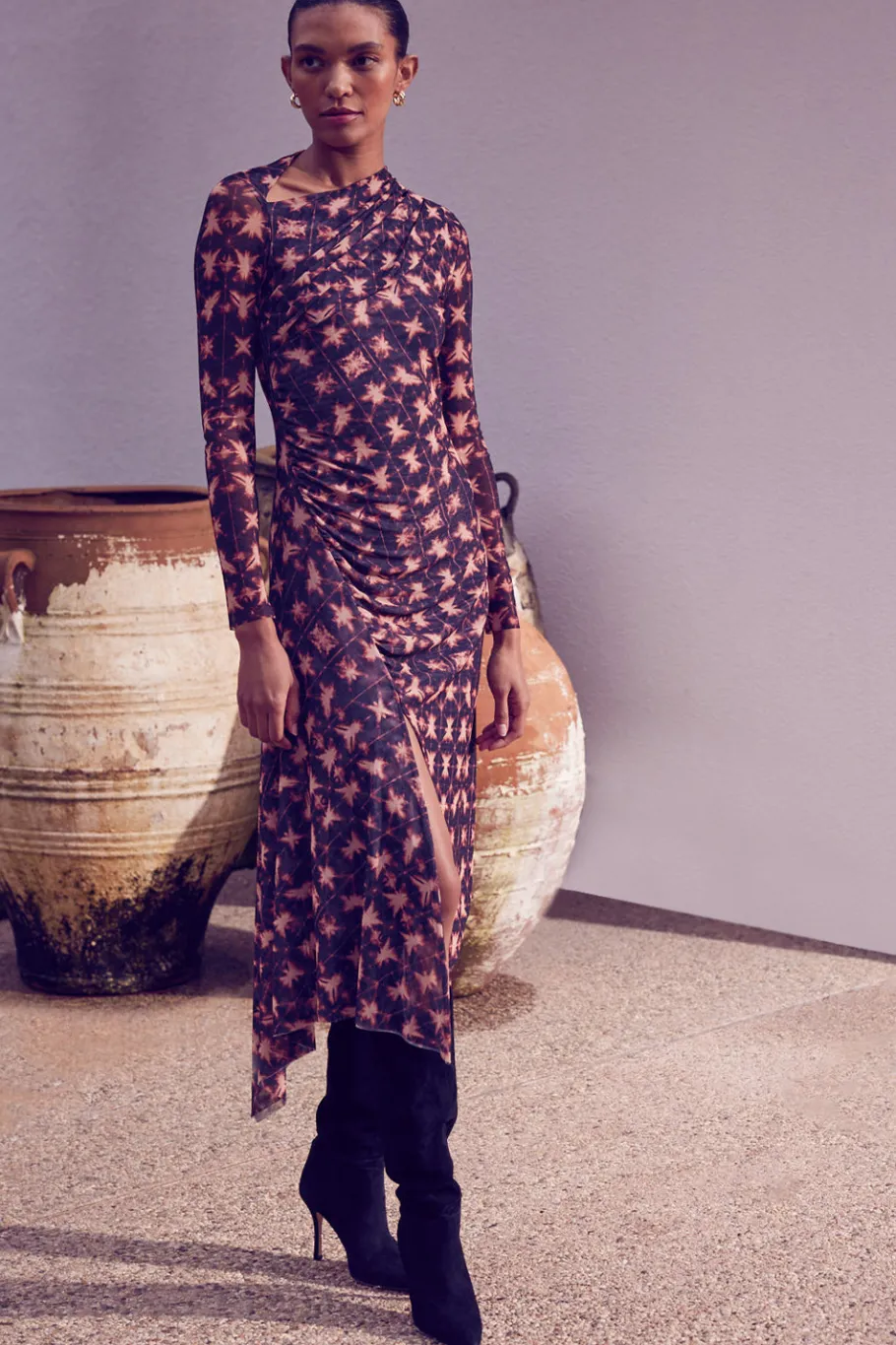 MISA Los Angeles Wedding Guest|Jersey & Mesh>MARINA DRESS Angelglow