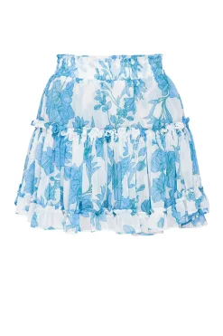 MISA Los Angeles Matching Sets|Skirts & Shorts>MARION SKIRT Turquoiseflorachiffon