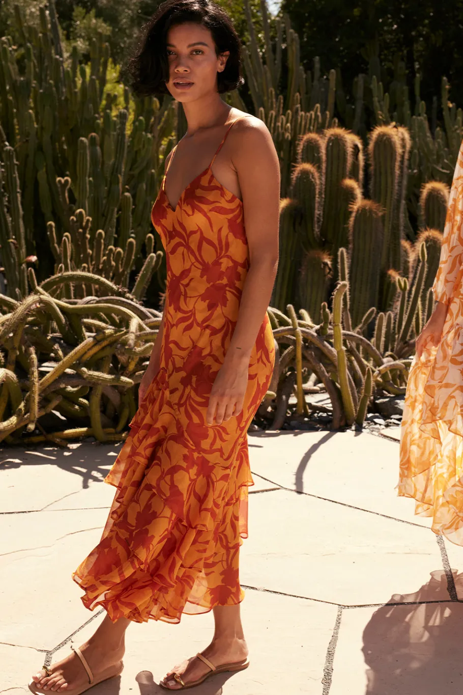 MISA Los Angeles Wedding Guest|Engagement Party>MARISA DRESS Atlasfloralpersimmon