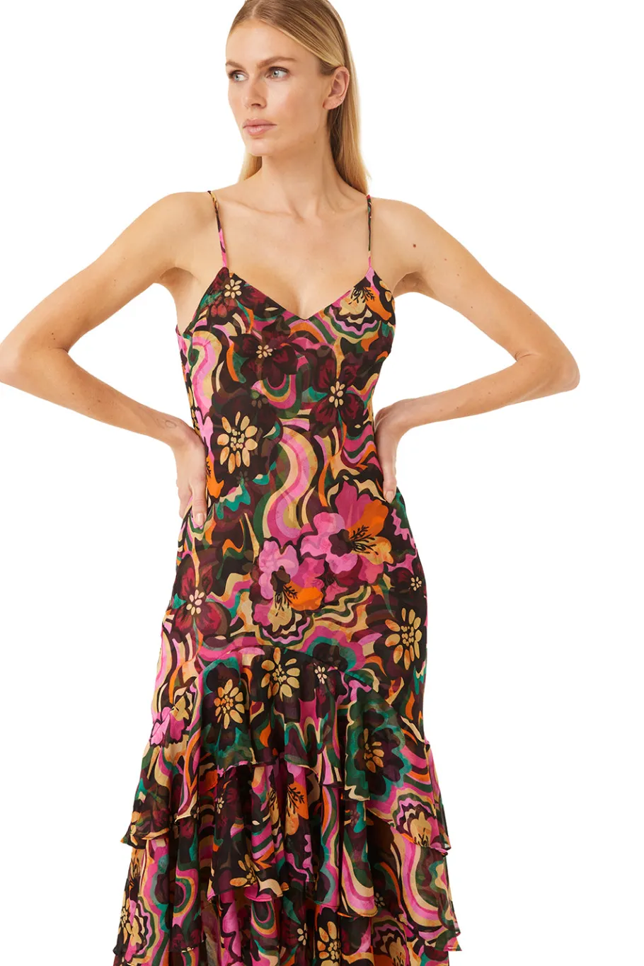 MISA Los Angeles Wedding Guest|Misa Classics>MARISA DRESS Floragroovechiffon