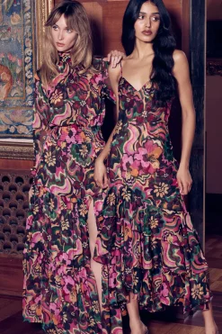 MISA Los Angeles Wedding Guest|Misa Classics>MARISA DRESS Floragroovechiffon