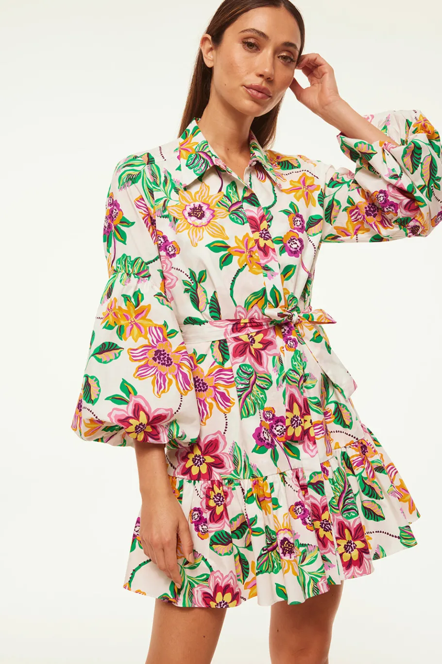 MISA Los Angeles Long-sleeve|Misa Classics>MARTINA DRESS Floraexoticapoplin