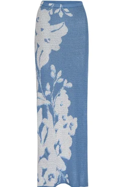 MISA Los Angeles Knit|Midi>MATTI DRESS Bluehibiscusflora