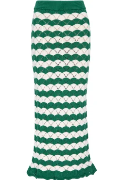 MISA Los Angeles Knits|Matching Sets>MELINA SKIRT Emeraldstripe