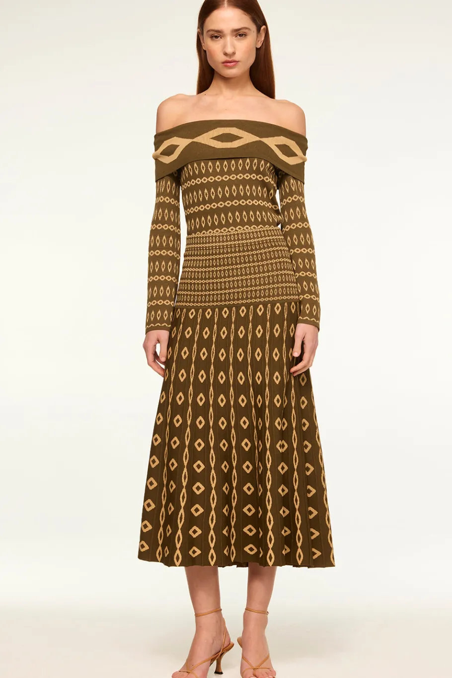 MISA Los Angeles Knits|Matching Sets>MILANI SKIRT Olivegeostripe