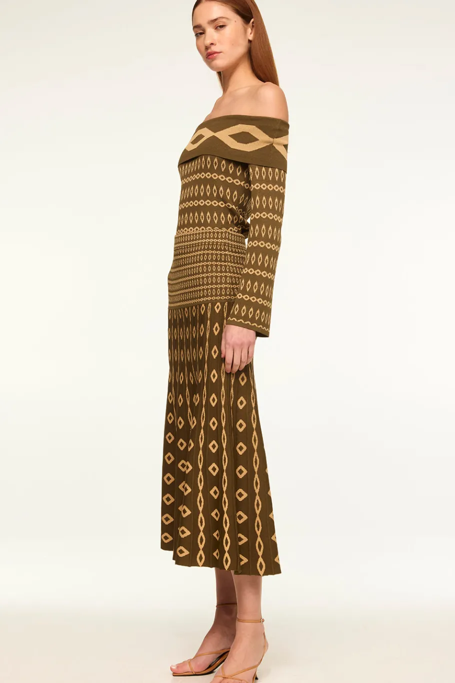 MISA Los Angeles Knits|Matching Sets>MILANI SKIRT Olivegeostripe