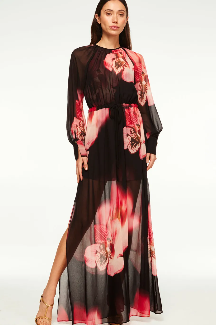 MISA Los Angeles Wedding Guest|Long-sleeve>NAOMI DRESS Midnightorchidchiffon