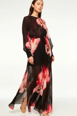 MISA Los Angeles Wedding Guest|Long-sleeve>NAOMI DRESS Midnightorchidchiffon