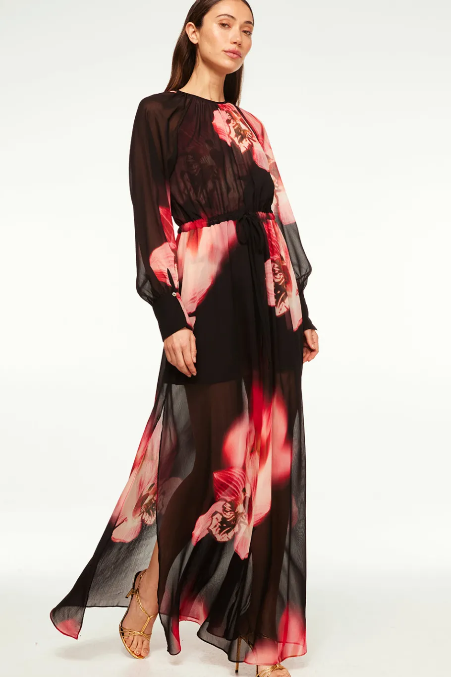 MISA Los Angeles Wedding Guest|Long-sleeve>NAOMI DRESS Midnightorchidchiffon