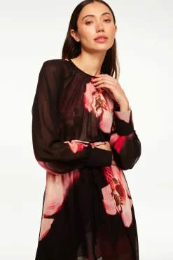 MISA Los Angeles Wedding Guest|Long-sleeve>NAOMI DRESS Midnightorchidchiffon