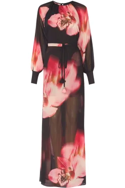 MISA Los Angeles Wedding Guest|Long-sleeve>NAOMI DRESS Midnightorchidchiffon