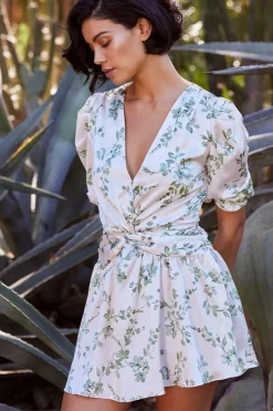 MISA Los Angeles Honeymoon|Engagement Party>NARCISSA DRESS Whitesagebotanicasatin