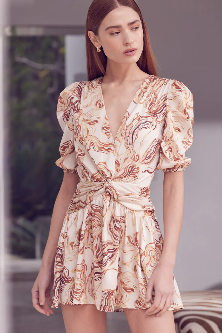 MISA Los Angeles Misa Classics|Mini>NARCISSA DRESS Goldenstrawsatin