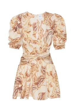 MISA Los Angeles Misa Classics|Mini>NARCISSA DRESS Goldenstrawsatin