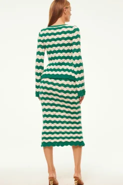 MISA Los Angeles Knits|Matching Sets>NELLY CARDIGAN Emeraldstripe