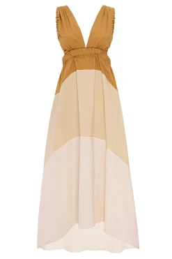 MISA Los Angeles Maxi|Dresses>NIA DRESS Stretchpoplinmix