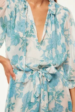 MISA Los Angeles Engagement Party|Misa Classics>OLIVIA DRESS Turquoiseflorachiffon