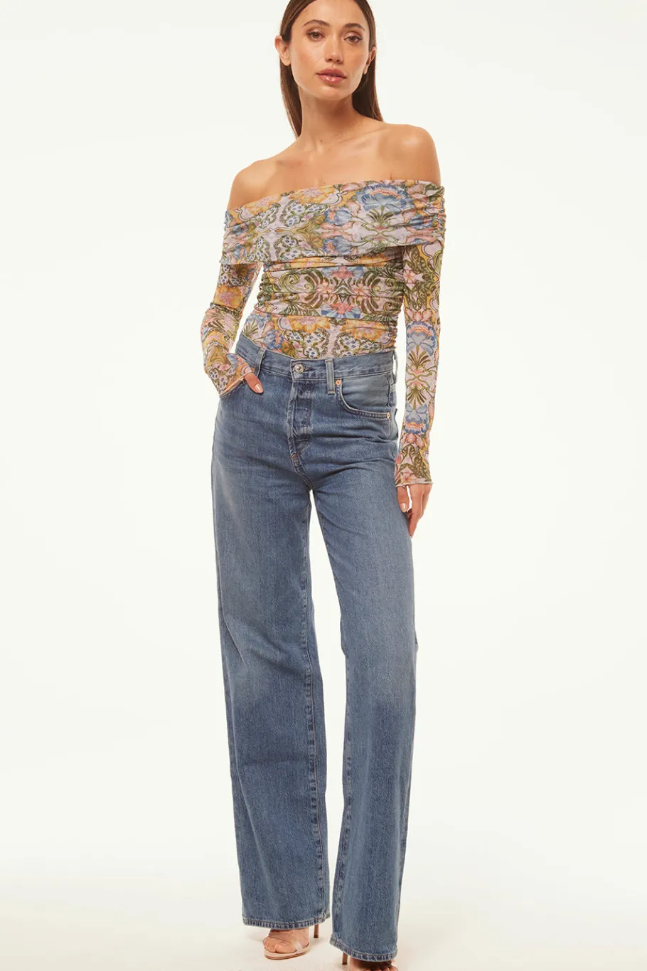 MISA Los Angeles Tops>ORELLA BODYSUIT Dolcevitakaleidoscope
