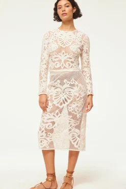 MISA Los Angeles Classic White|Matching Sets>OSCANA TOP Embroideredmesh
