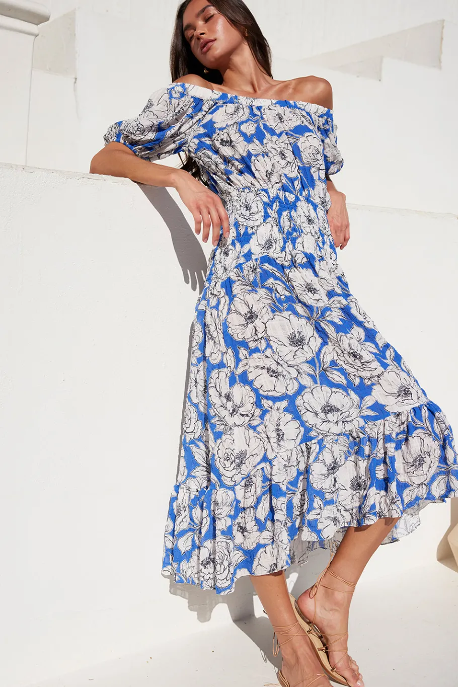 MISA Los Angeles Wedding Guest|Misa Classics>PAOLA DRESS Gardeniacrinkle