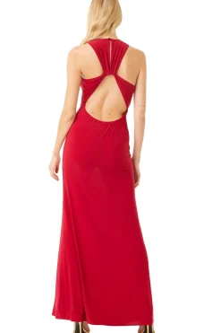 MISA Los Angeles Wedding Guest|Jersey & Mesh>PARGOL DRESS Lipstickred