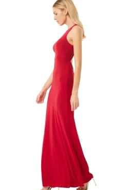 MISA Los Angeles Wedding Guest|Jersey & Mesh>PARGOL DRESS Lipstickred