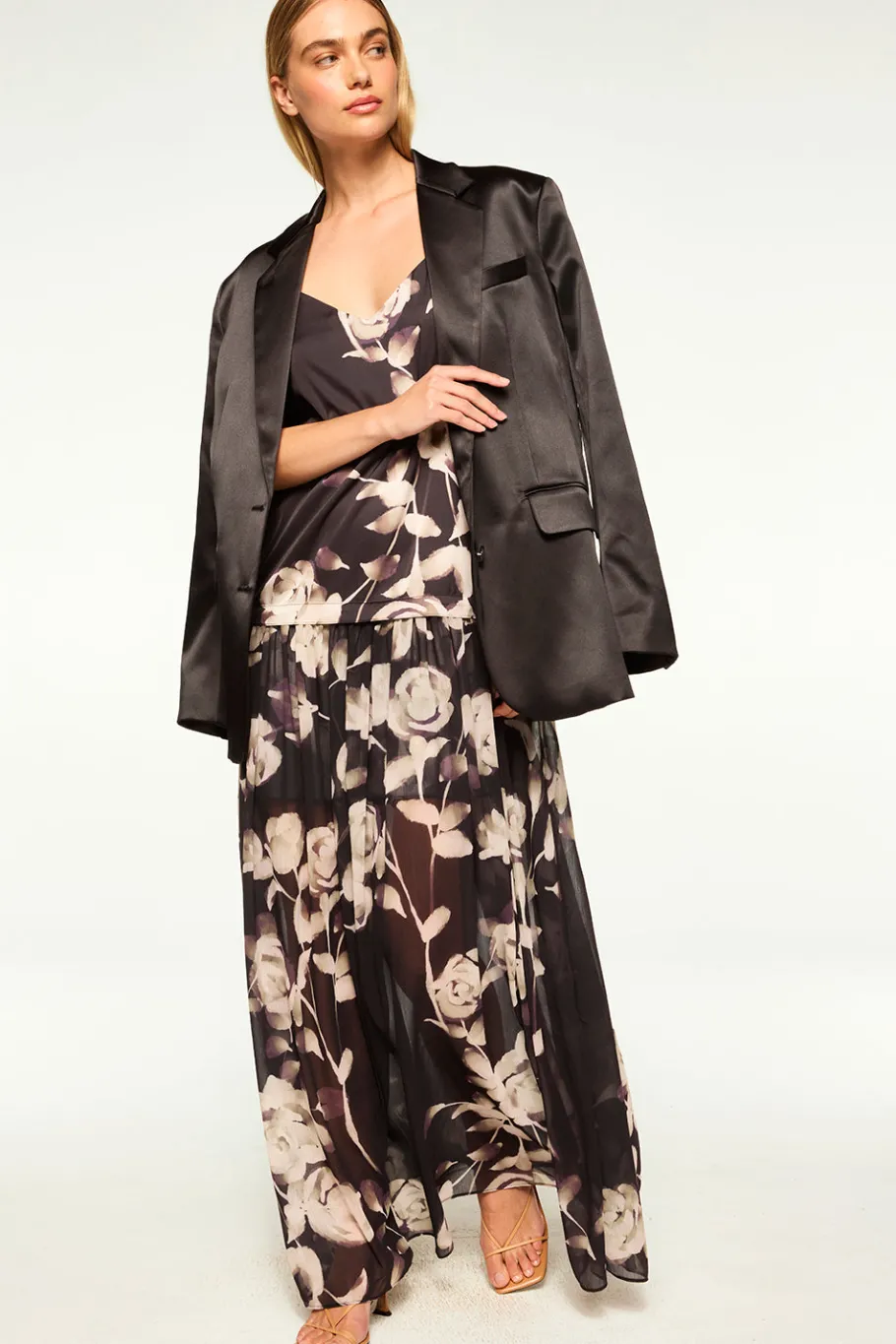 MISA Los Angeles Wedding Guest|Maxi>PAULINE DRESS Fadedrosemix