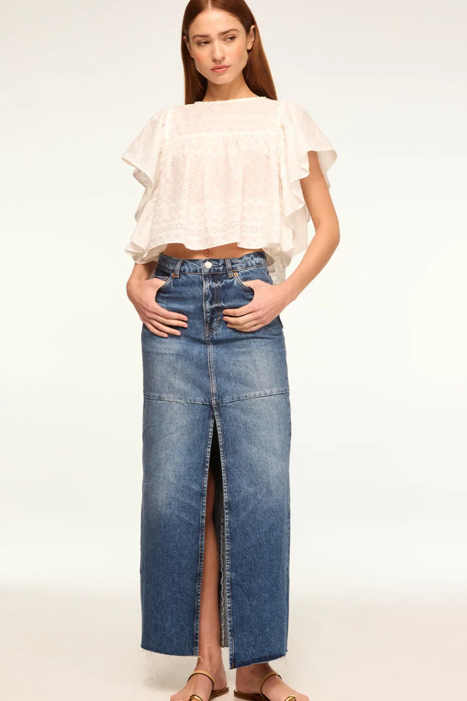 MISA Los Angeles Classic White|Tops>PENELOPE TOP Whiteeyelet