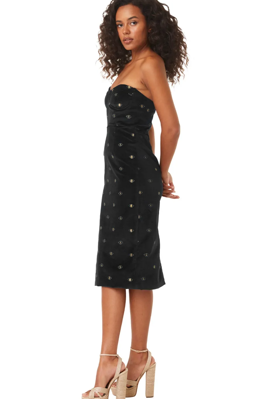 MISA Los Angeles Midi|Exclusives>PERRIN DRESS Black