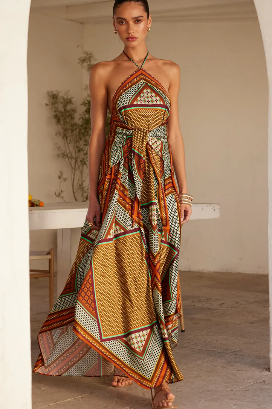 MISA Los Angeles Wedding Guest|Maxi>RABAN DRESS Positanoscarf
