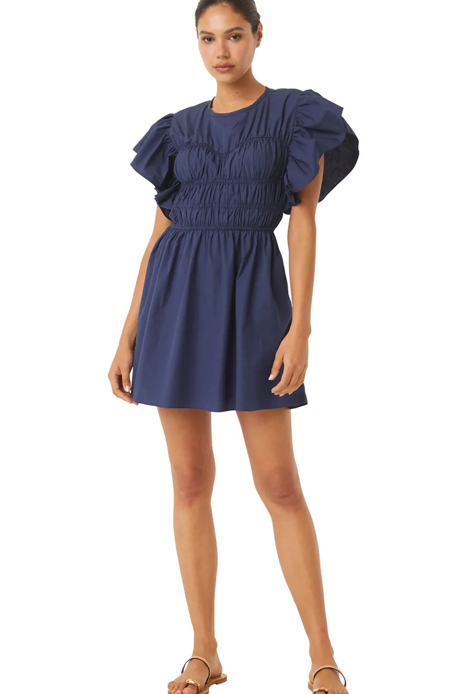 MISA Los Angeles Mini|Dresses>RADHA DRESS Midnightbluepoplin