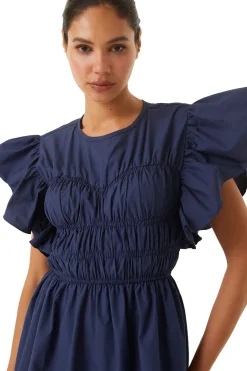 MISA Los Angeles Mini|Dresses>RADHA DRESS Midnightbluepoplin