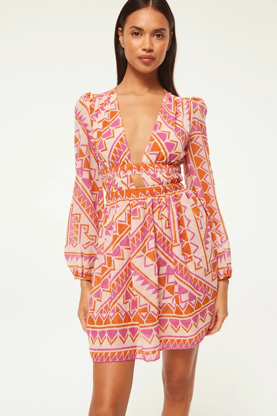 MISA Los Angeles Wedding Guest|Long-sleeve>RANA DRESS Aperolgeo