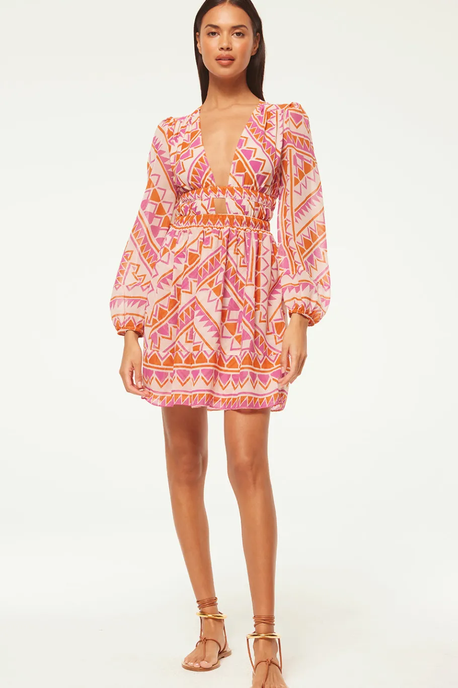 MISA Los Angeles Wedding Guest|Long-sleeve>RANA DRESS Aperolgeo