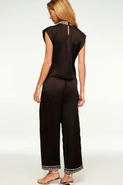 MISA Los Angeles Matching Sets|Tops>RILEY TOP Blacksatin