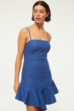 MISA Los Angeles Mini|Dresses>RITA DRESS Bluelinen