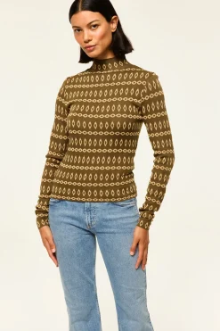 MISA Los Angeles Knits|Matching Sets>RIVER TOP Olivegeostripe